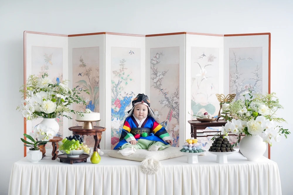 온더돌상 생화돌상 사진